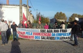 Trabalhadores da Herdade de Rio Frio em protesto contra salários em atraso