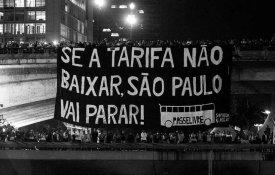 Protesto em Janeiro contra novo aumento dos preços dos transportes em São Paulo