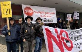 Protesto no Canadá contra política militarista de Trudeau e pela saída da NATO