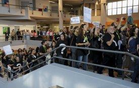 Protesto de bolseiros na Universidade de Lisboa